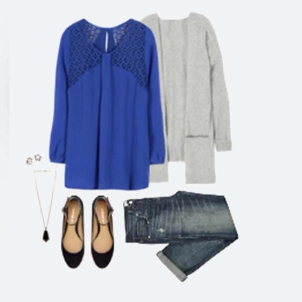 Skies are blue Bernard crochet detail blouse